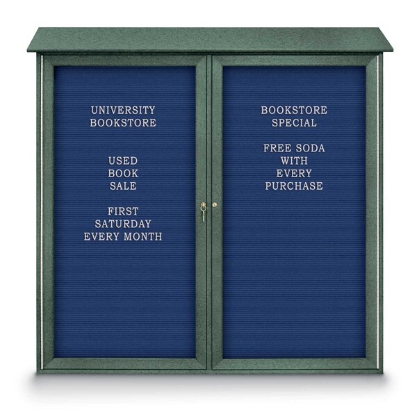 Indoor Enclosed Combo Board, 48"x36", Satin Frame/White Porc & Cloud